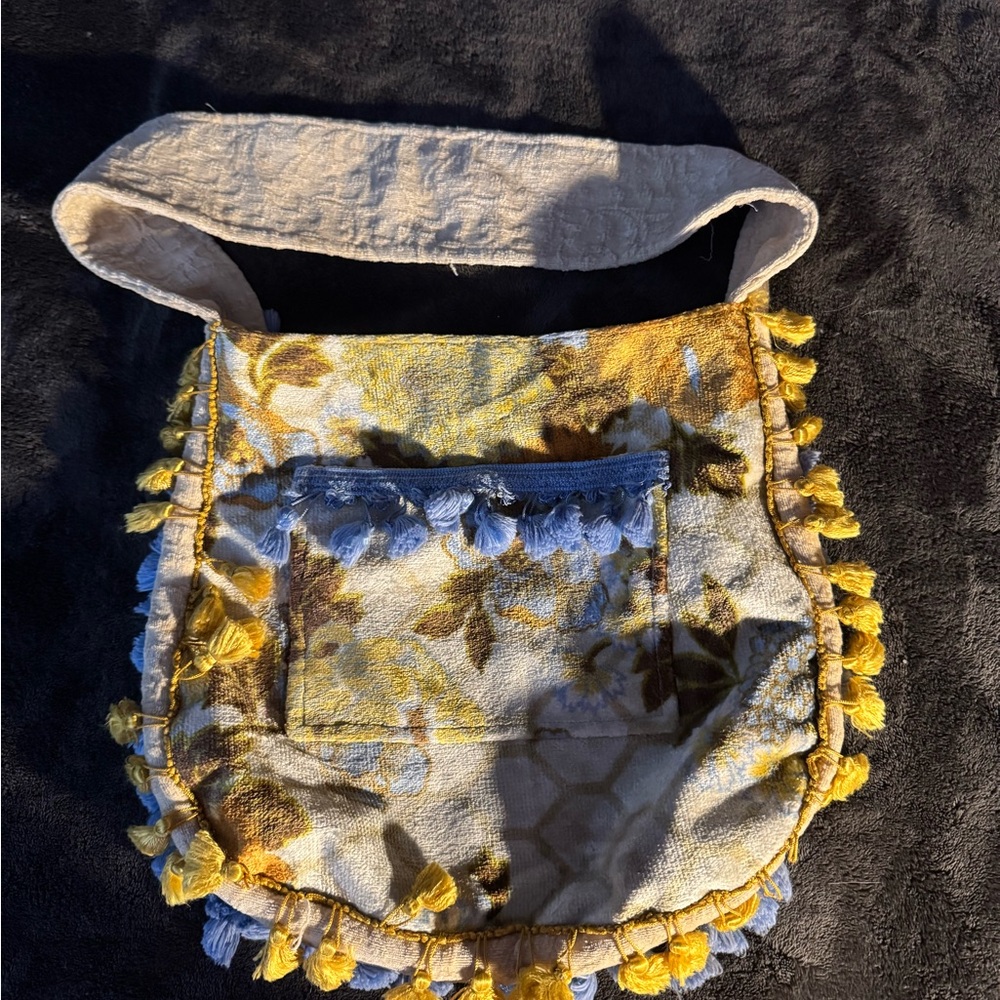 Floral  and cheetah Tassel Shoulder handmade  Bag